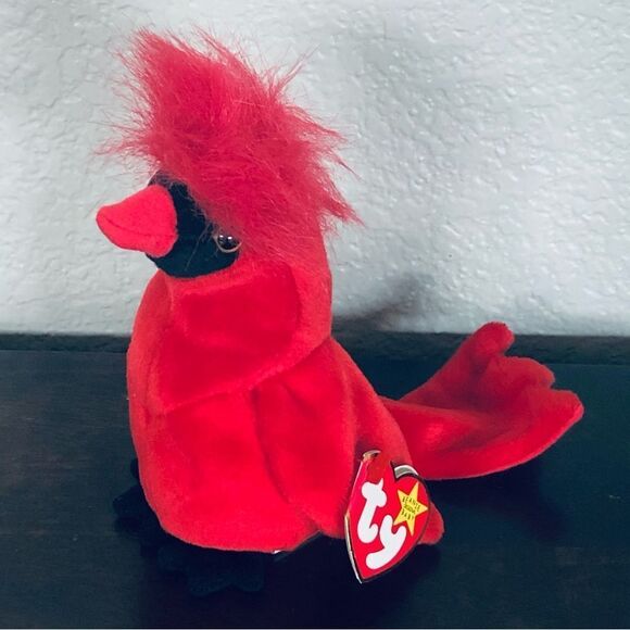 TY Beanie Baby Bird Red Cardinal Mac Stuffed Plush - Picture 1 of 5
